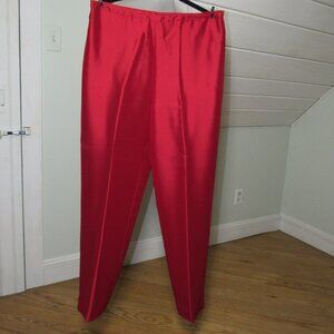 Ann Taylor Red Silk Dress Pants Fully Lined Women's Size 12